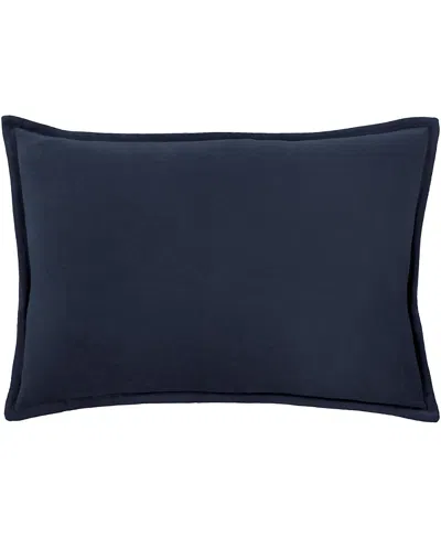 Surya Cotton Velvet Lumbar Pillow In Blue