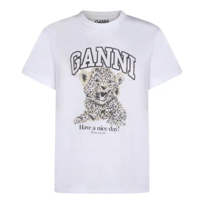 Ganni Leopard Print Relaxed Jersey T-shirt In Rosa