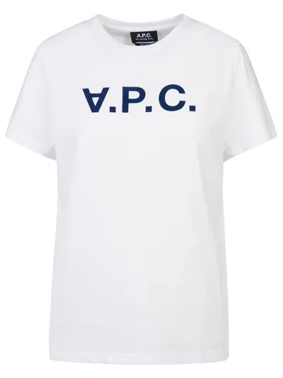 Apc A.p.c. T-shirt Vpc Maxi Logo Bianca In White