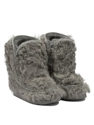 Mou Eskimo 18 Checkiang Fur Boots In Gray