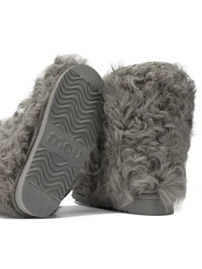 Mou Eskimo 18 Checkiang Fur Boots In Gray