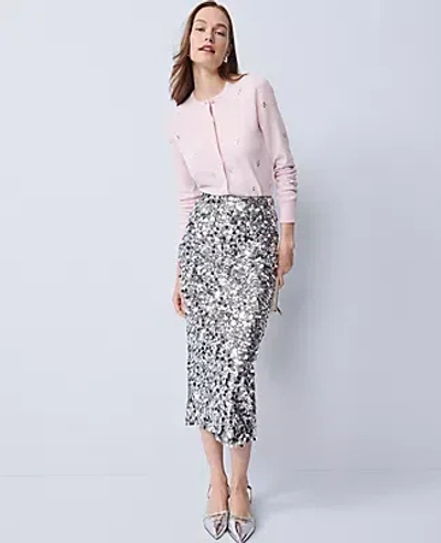 Ann Taylor Petite Crystal Embellished Ann Cardigan