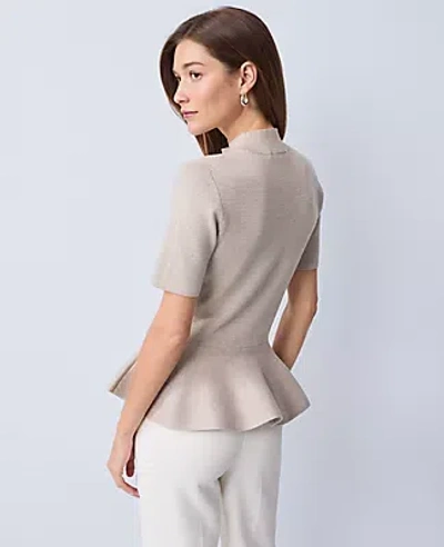 Ann Taylor Petite Metallic Peplum Top