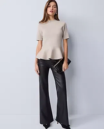 Ann Taylor Petite Metallic Peplum Top