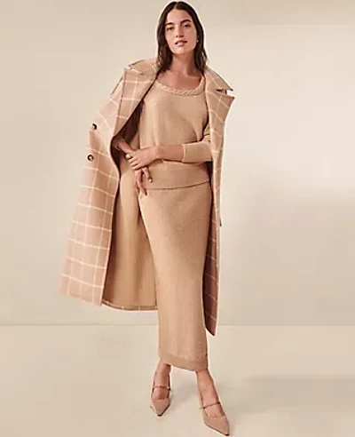 Ann Taylor Petite Lurex Midi Sweater Skirt In Brown