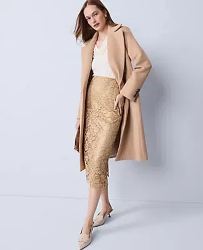 Ann Taylor Petite Lace Column Midi Skirt