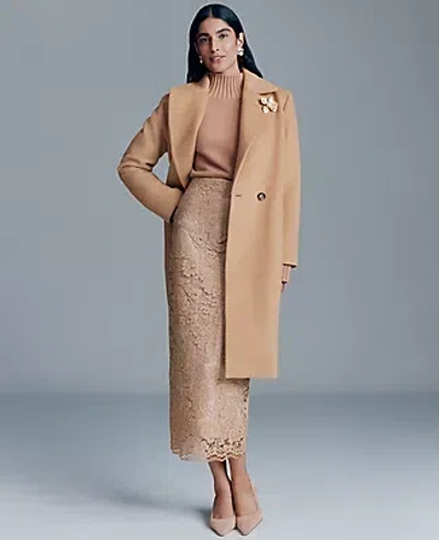 Ann Taylor Petite Lace Column Midi Skirt