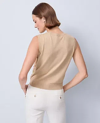 Ann Taylor Petite Lace Sweater Shell Top