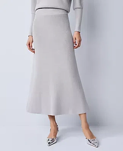 Ann Taylor Petite Ribbed Lurex Midi Skirt