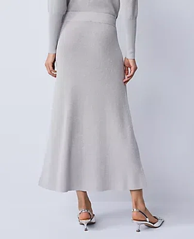 Ann Taylor Petite Ribbed Lurex Midi Skirt