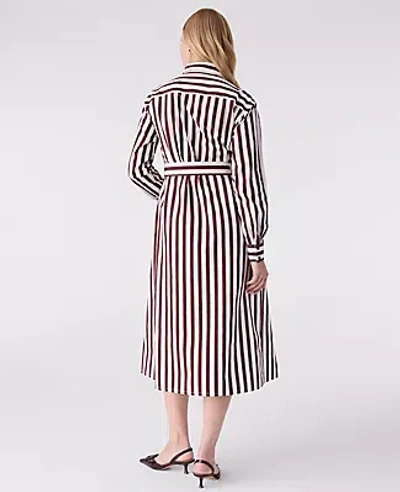 Ann Taylor Striped Collared Midi Shirtdress