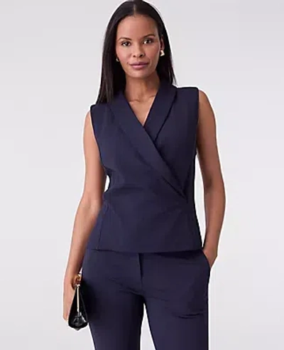 Ann Taylor Shawl Collar Top In Black