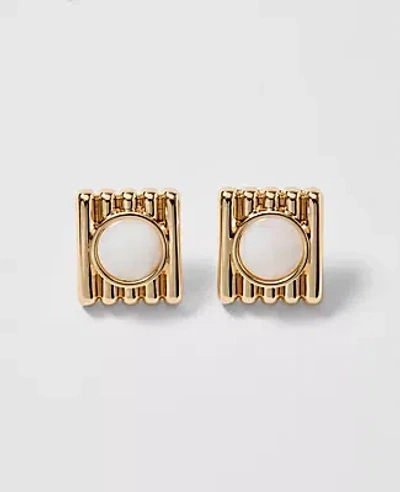 Ann Taylor Textured Stone Stud Earrings In Gold
