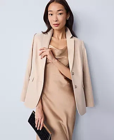 Ann Taylor Petite Satin Cowl Neck Slip Dress In Brown