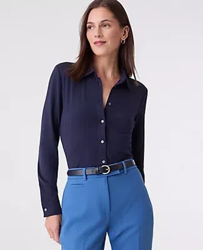 Ann Taylor Button Down Shirt In Black