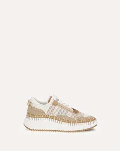 Chloé Beige Rubber Chunky Sneakers In Sand