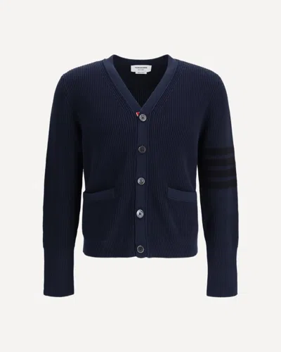 Thom Browne V-neck Cardigan In Blue