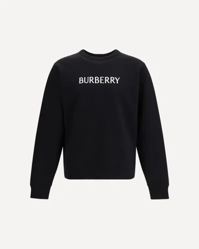 Burberry Black Slim Cotton Terry-effect Sweatshirt In Black