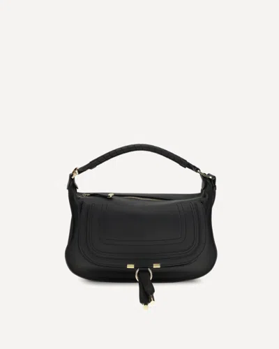 Chloé Small Leather Marcie Shoulder Bag In Black