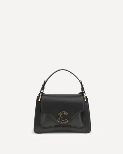 Coccinelle Black Calf Leather Bos Taurus Handbag In Black