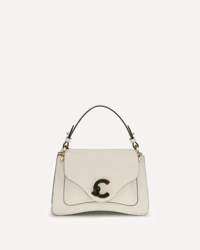 Coccinelle Small C-me Logo-detail Shoulder Bag In White