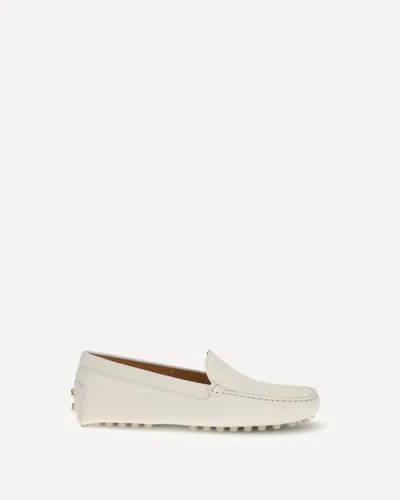Tod's Cream Calf Leather Bos Taurus Slip-on Loafers In White