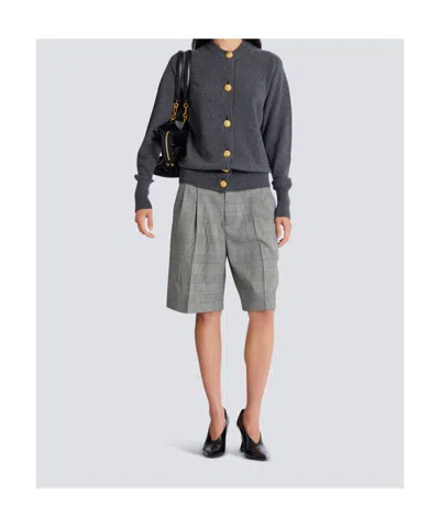 Balmain Buttoned Eco-cashmere Cardigan In Gray