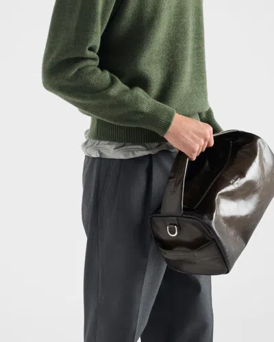 Prada Re-cashmere Pullover Mit Triangel-logo In Green