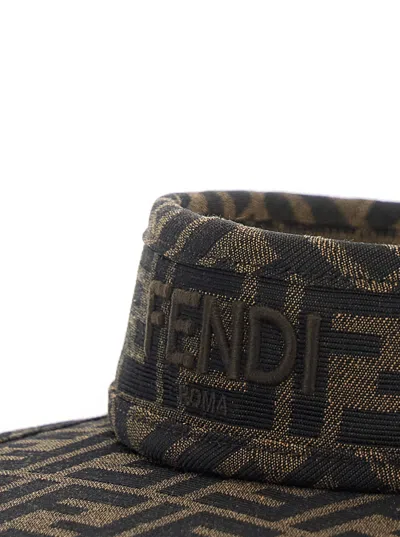 Fendi Visor Flat Brim In Brown