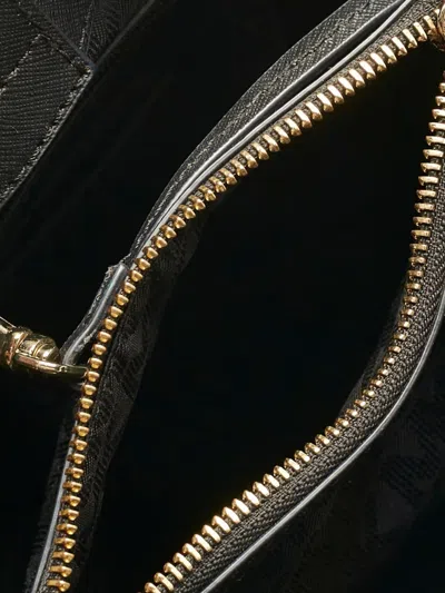 Pre-owned Michael Kors Cynthia Leather Tote Bag In Black