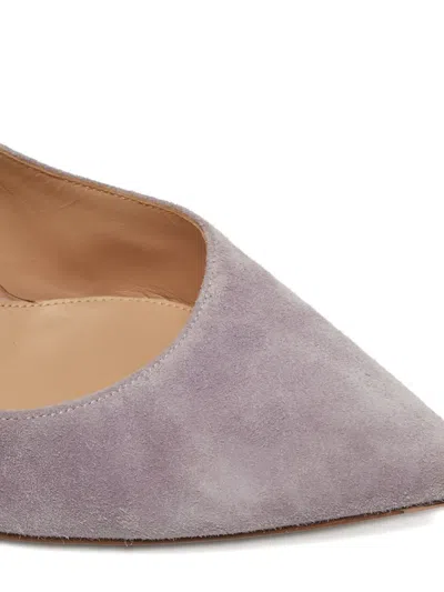 Pre-owned Gianvito Rossi Suede Pointed-toe Pumps In Purple