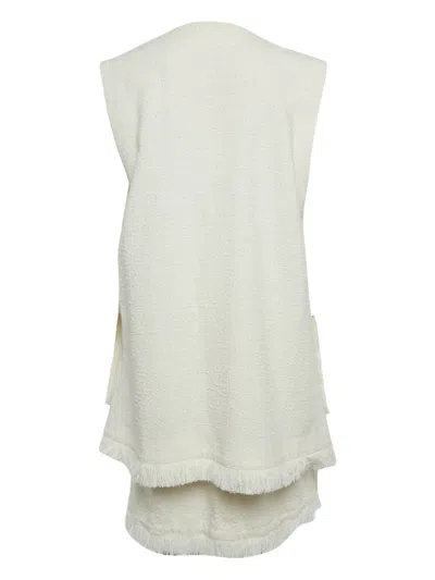 Pre-owned Liu •jo Fringed-hem Skirt Set In Neutral