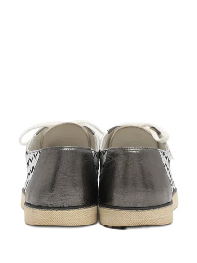 Pre-owned Bottega Veneta Intrecciato Sneakers In Silver