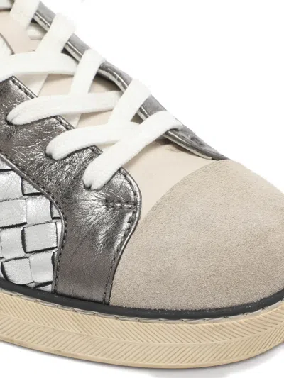 Pre-owned Bottega Veneta Intrecciato Sneakers In Silver