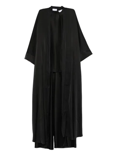 Silkylicious Dana Satin Set In Black