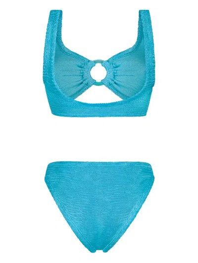 Paramidonna Irina Textured Ring Bikini In Blue