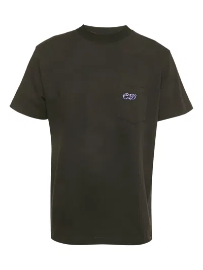 Pre-owned Dior Logo-embroidered T-shirt In Black
