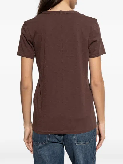 Rag & Bone V-neck T-shirt In Brown