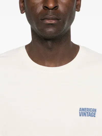 American Vintage Logo-detail T-shirt In Neutral