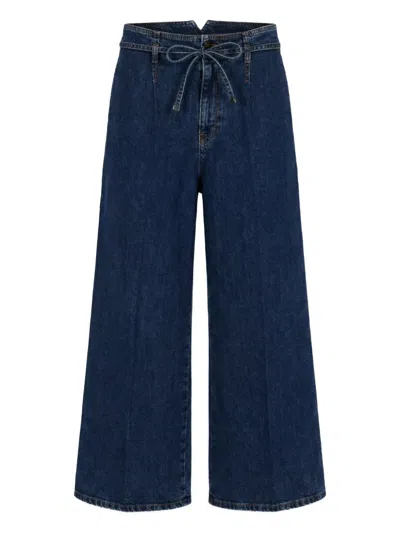 Etro Logo-embroidered Jeans In Blue