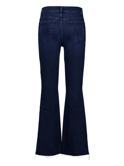Mother Frayed Flared Jeans In Blue