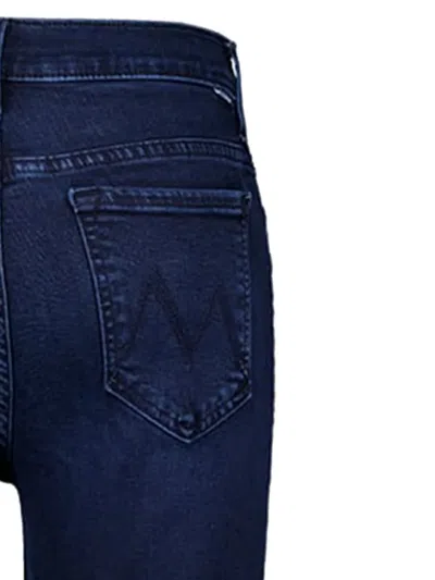 Mother Frayed Flared Jeans In Blue