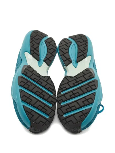 Pre-owned Lanvin Flash X Leather Detail Sneakers In Blue