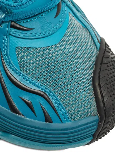 Pre-owned Lanvin Flash X Leather Detail Sneakers In Blue