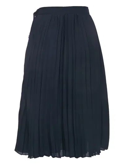 Pre-owned Claudie Pierlot Pleated Midi Skirt In Blue