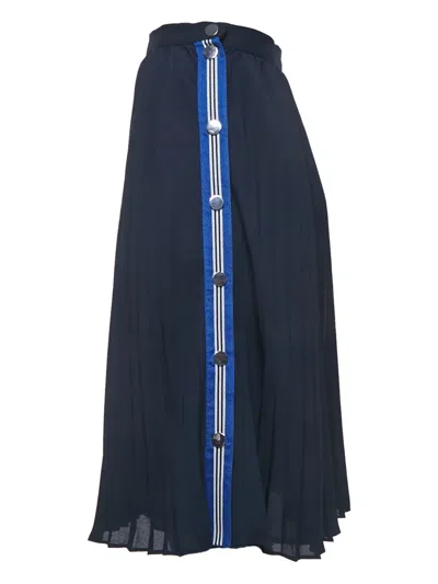 Pre-owned Claudie Pierlot Pleated Midi Skirt In Blue