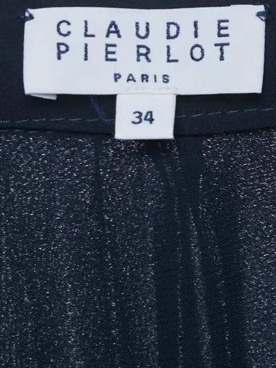 Pre-owned Claudie Pierlot Pleated Midi Skirt In Blue