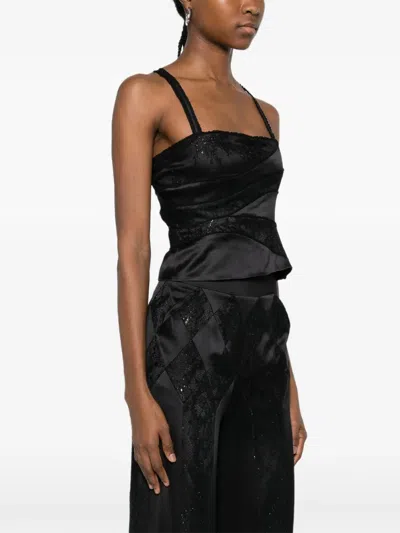 Botsi Eterna Patchwork-design Top In Black