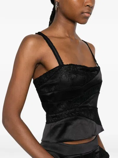 Botsi Eterna Patchwork-design Top In Black