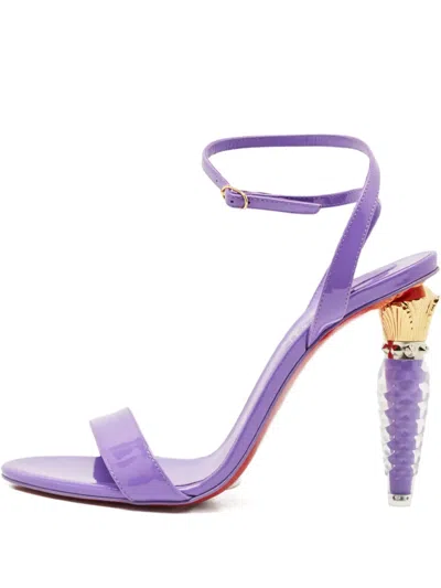 Pre-owned Christian Louboutin Lipgloss Sculpted-heel Sandals In Purple